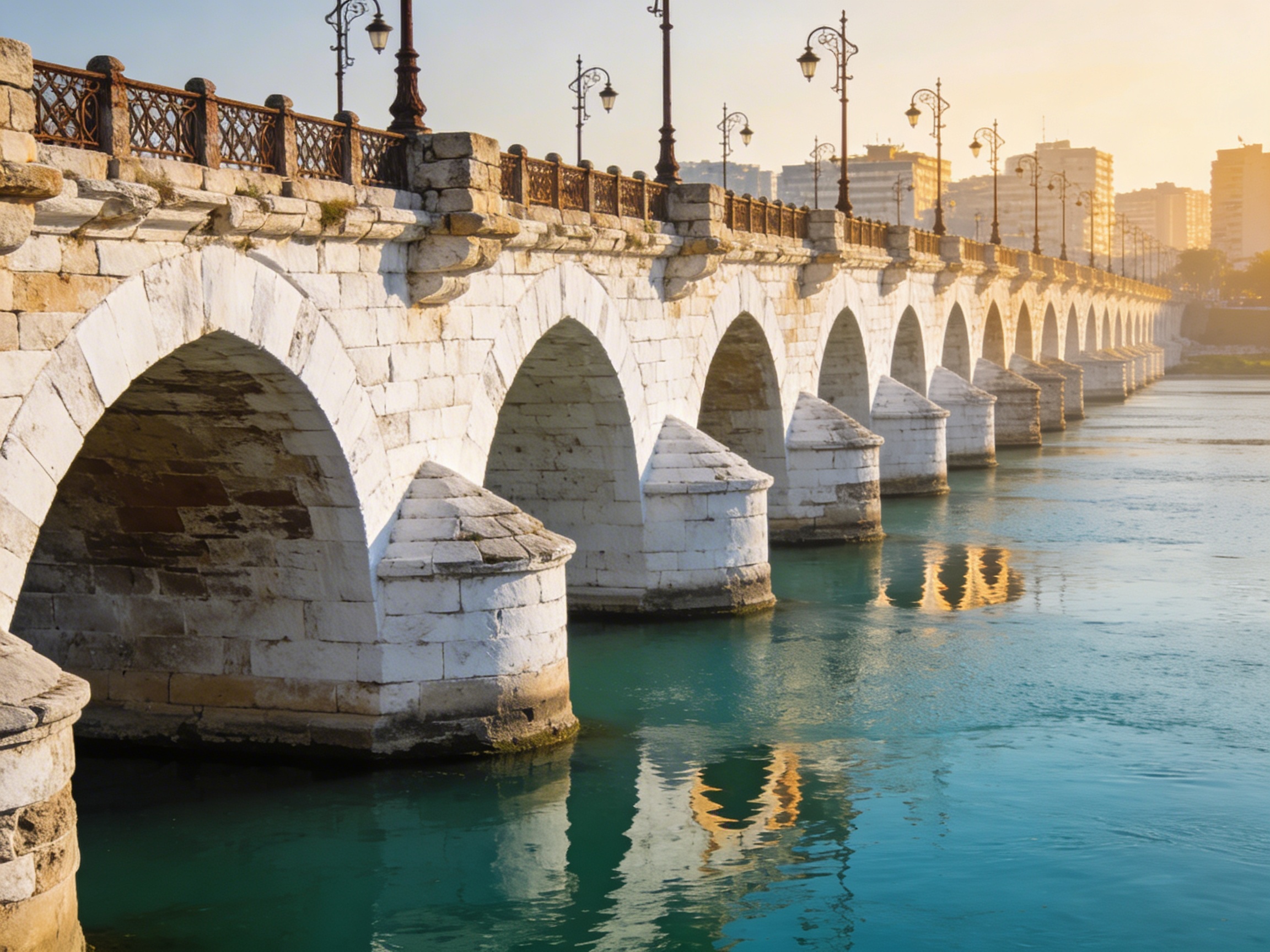 Римский Каменный мост Таш Кёпрю через реку Сейхан