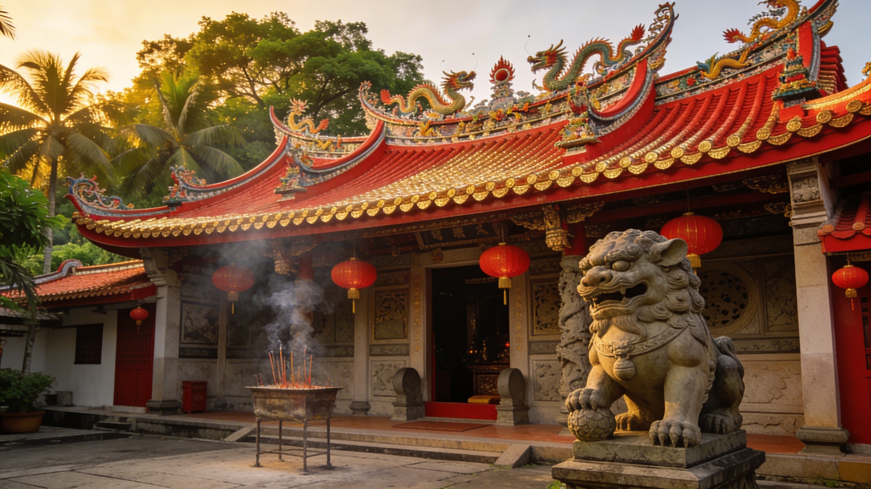 Пирс Бедок-Джетти: деревянный мол, уходящий в Малаккский пролив на закате