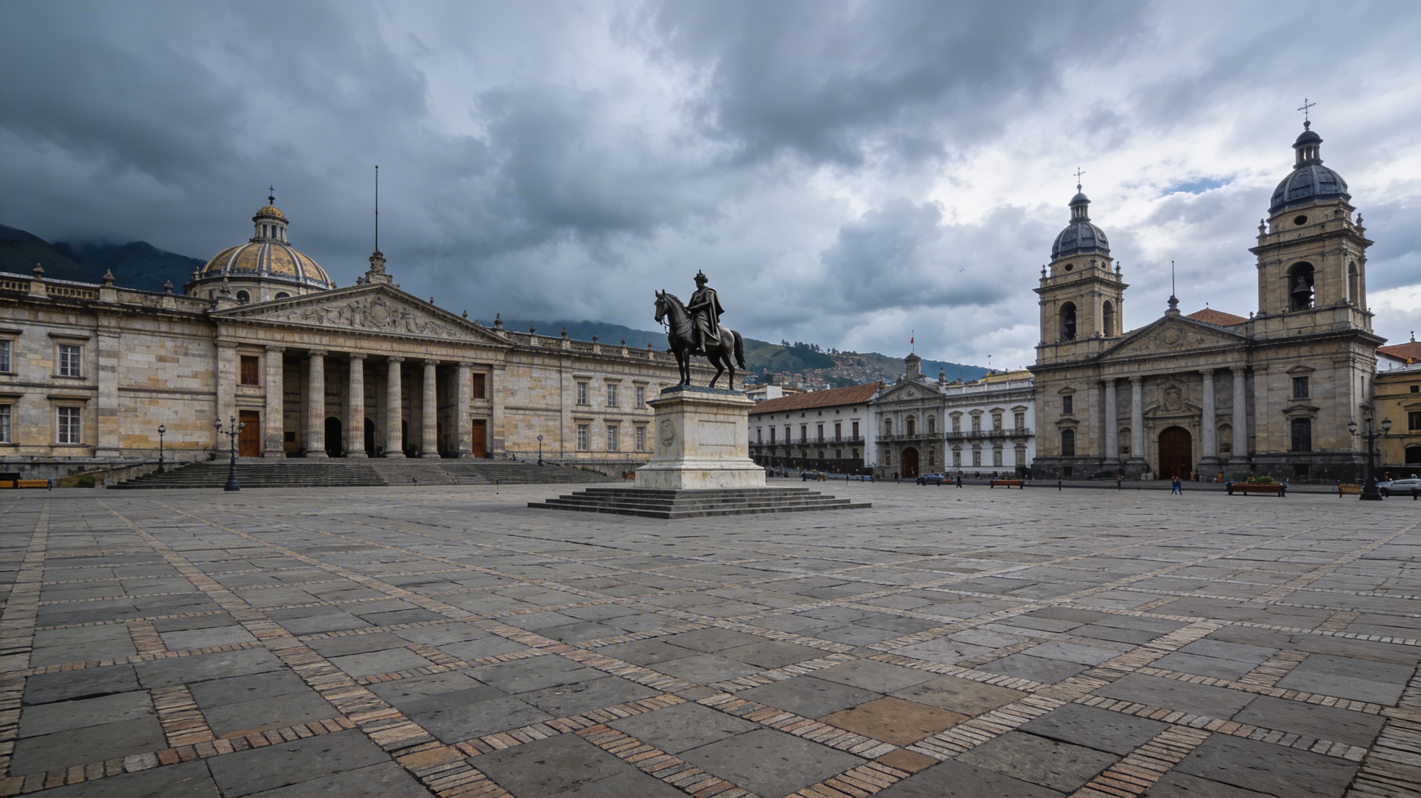 Площадь Боливара в Боготе с кафедральным собором и правительственными зданиями