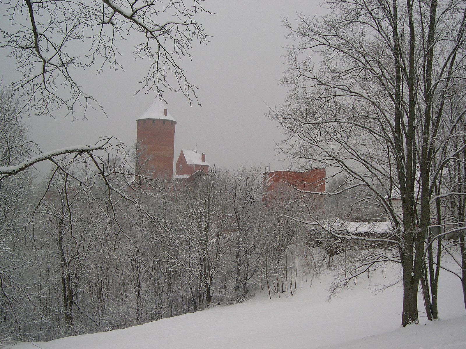 Зимний пейзаж. Турайдский замок